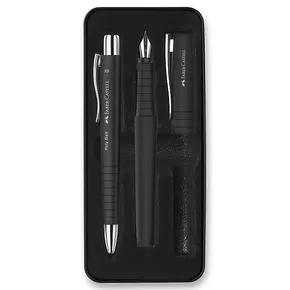 Faber-Castell Poly Ball töltőtoll és golyóstoll készlet, fekete